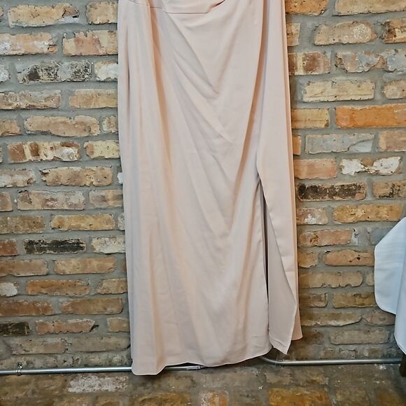 NWT After Six Cameo Crepe One Shoulder cowl neck maxi size 24 - Picture 5 of 11